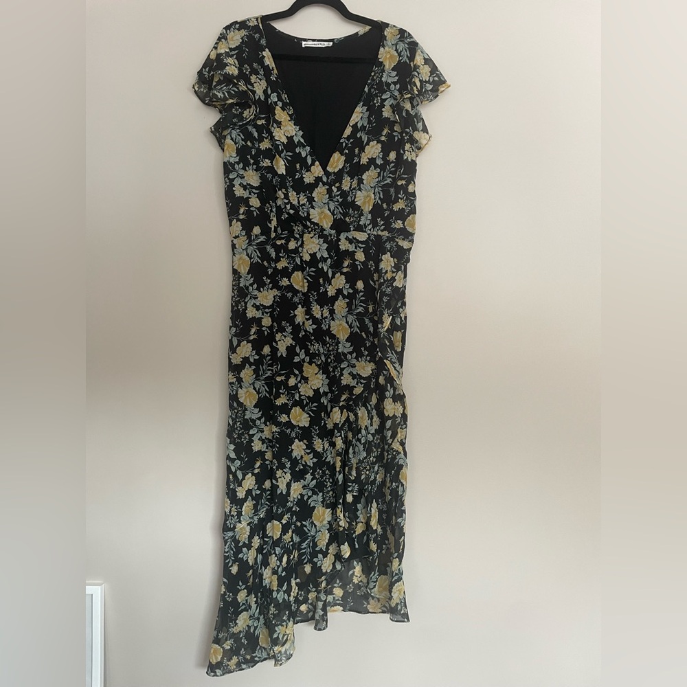 ABERCROMBIE faux wrap asymmetrical dress, sz XLT